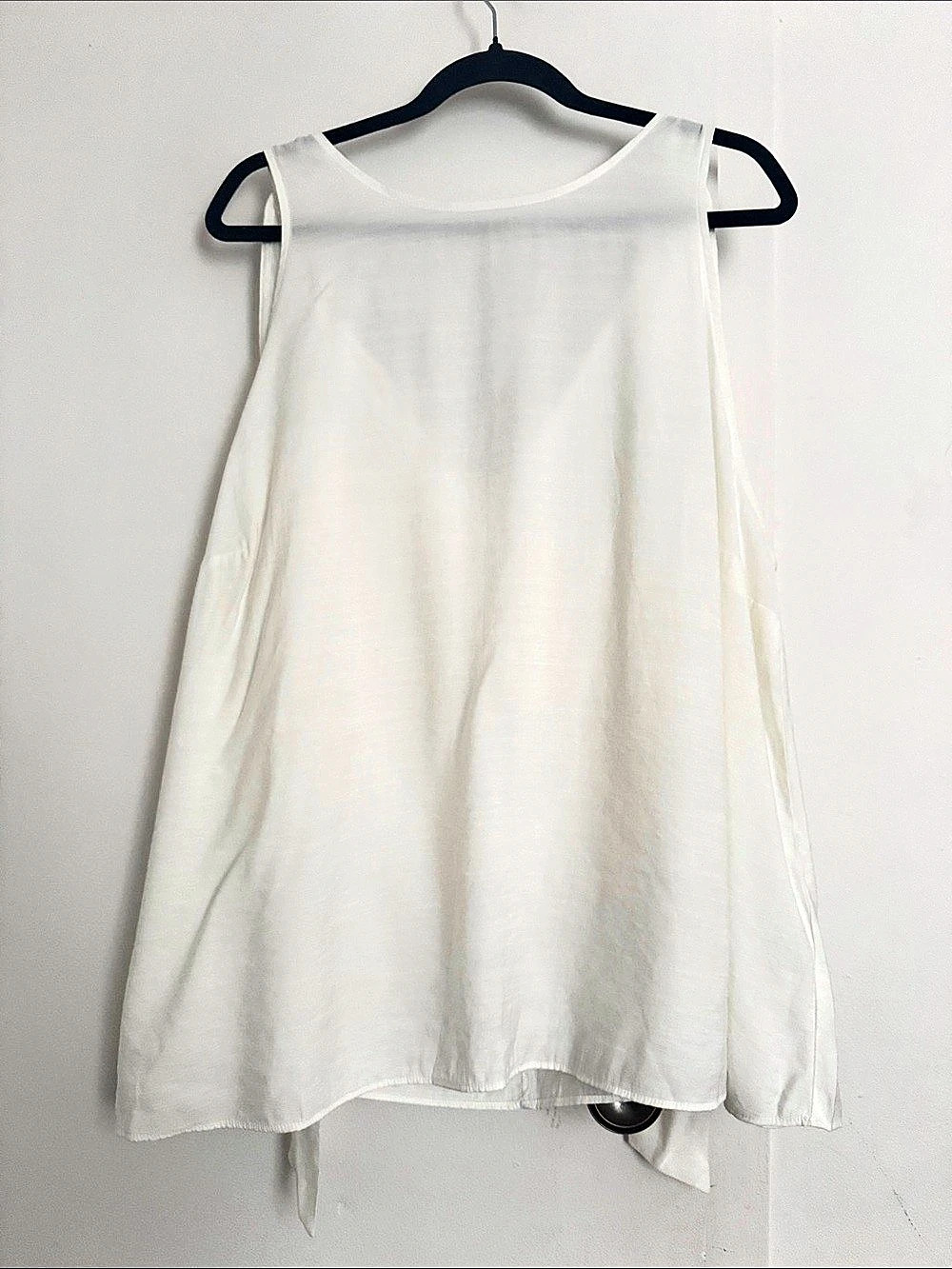 Reitmans White Sleeveless Tie-Back Tank Top Plus Size XXL